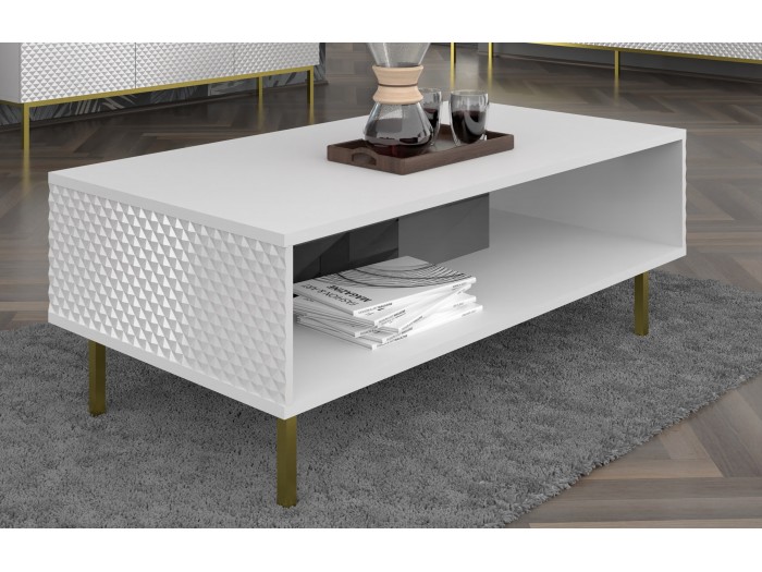 Холна маса RAVENNA MDF HG 90x60x45 (бяло мат/бяло гланц)